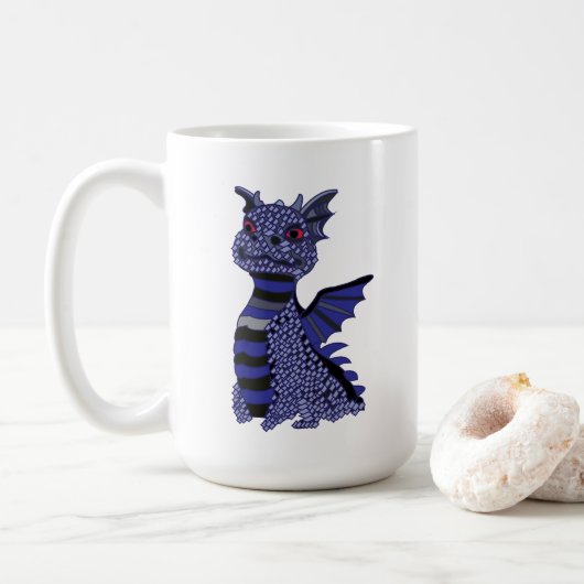 Blue Diamond Dragon Koffiemok (Met donut)