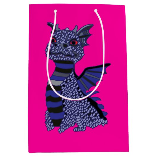 Blue Diamond Dragon Medium Cadeauzakje (Voorkant)