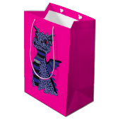 Blue Diamond Dragon Medium Cadeauzakje (Achterkant Gekanteld)