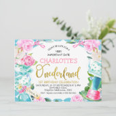 Blue Diamond Floral Alice in Oderland Kaart (Staand voorkant)