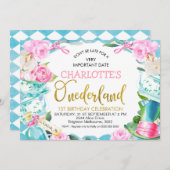 Blue Diamond Floral Alice in Oderland Kaart (Voorkant / Achterkant)