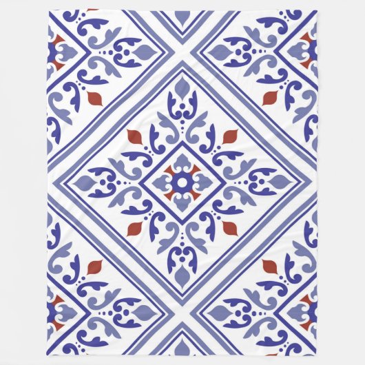 Blue Diamond Geometric Fleece Blanket Deken (Voorkant)