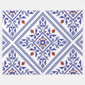 Blue Diamond Geometric Fleece Blanket Deken (Voorkant (Horizontaal))