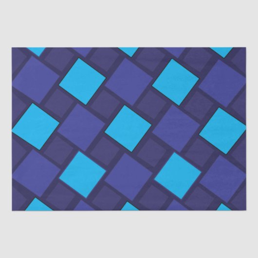 Blue Diamond Geometric Pattern Tissuepapier (Voorkant)