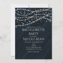 Blue & Diamond Glamour Sparkle Party Uitnodigingen