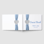 Blue Diamond Hart Bruiloft Gastenboek (Volledig)