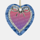 Blue Diamond Heart Lijst Ornament (Rechts)