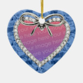Blue Diamond Heart Lijst Ornament (Voorkant)