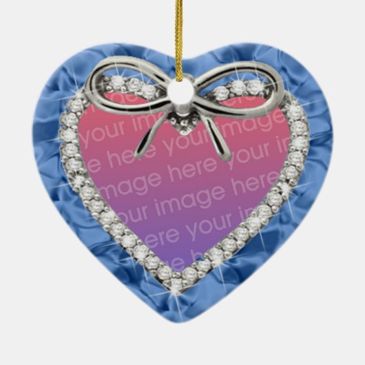 Blue Diamond Heart Lijst Ornament (Achterkant)