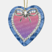 Blue Diamond Heart Lijst Ornament (Links)