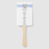 Blue Diamond Heart Trouwprogramma Handwaaier (Achterkant)