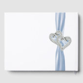 Blue Diamond Hearts Bruiloft Gastenboek (Achterkant)