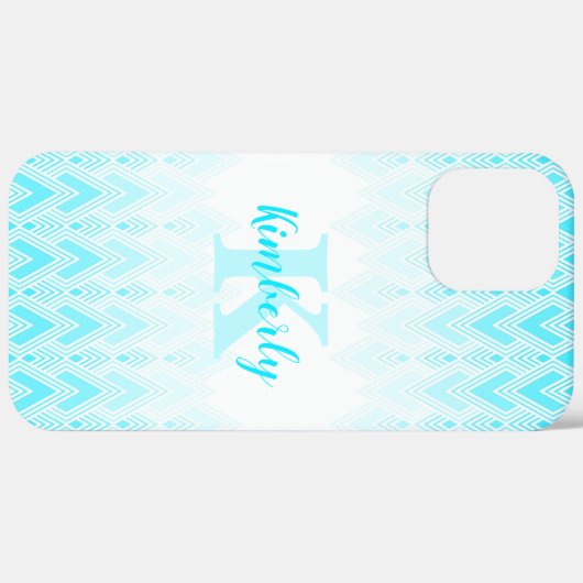 Blue Diamond-Hoesje met Initiaal en naam Case-Mate iPhone Case (Achterkant (horizontaal))