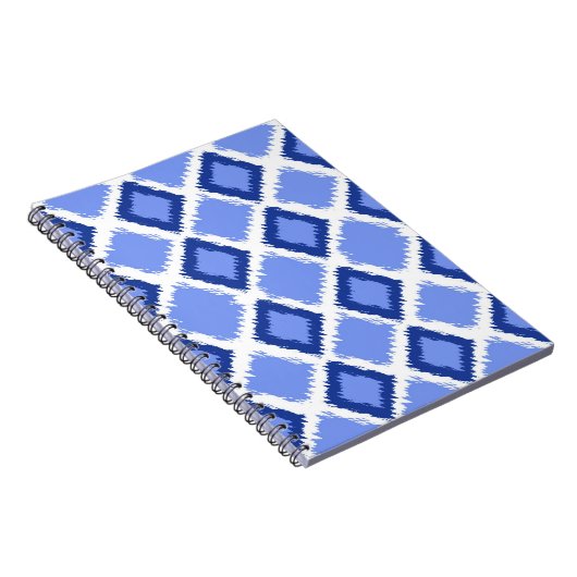 Blue Diamond Ikat Pattern Notitieboek (Rechterzijde)