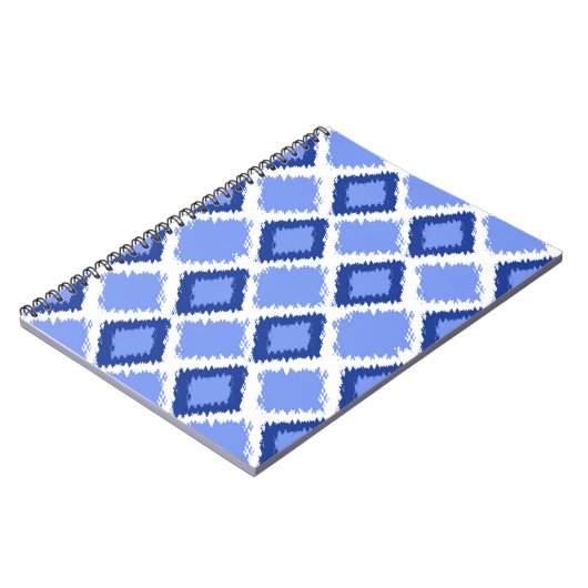 Blue Diamond Ikat Pattern Notitieboek (Linkerzijde)