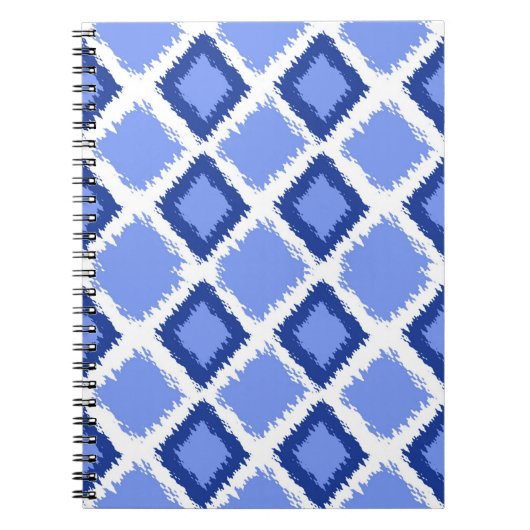 Blue Diamond Ikat Pattern Notitieboek (Voorkant)