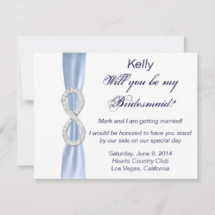 Blue Diamond Infinity Wedding Bridesmaid Kaart