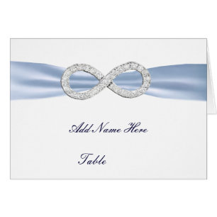 Blue Diamond Infinity Wedding Table Place Card