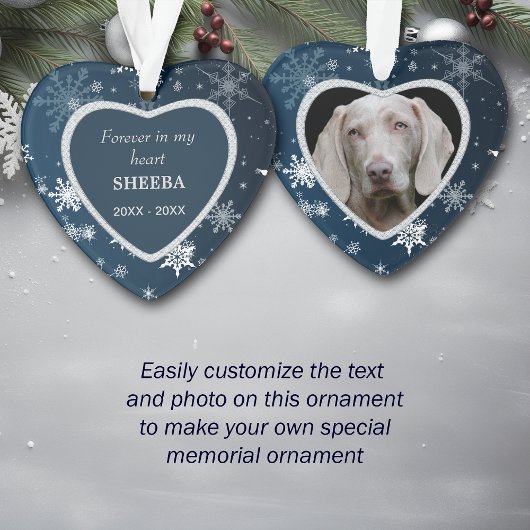 Blue Diamond Lijst Snowflake Pet Memorial Ornament