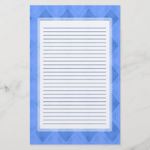 Blue Diamond Lined Stationery Briefpapier