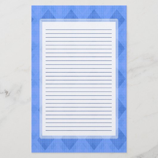 Blue Diamond Lined Stationery Briefpapier (Voorkant)