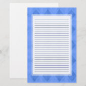 Blue Diamond Lined Stationery Briefpapier (Voorkant / Achterkant)
