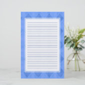 Blue Diamond Lined Stationery Briefpapier (Staand voorkant)