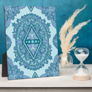 Blue Diamond Mandala Fotoplaat