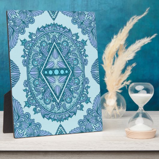 Blue Diamond Mandala Fotoplaat (Zijkant)