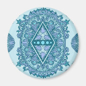 Blue Diamond Mandala Magneet (Voorkant)