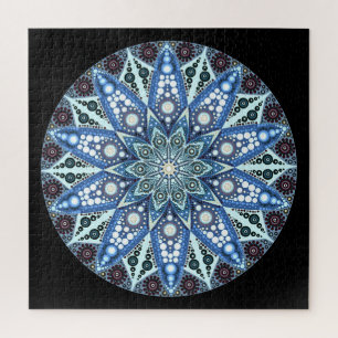 Blue Diamond Mandala Puzzle Legpuzzel