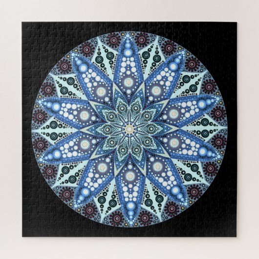 Blue Diamond Mandala Puzzle Legpuzzel (Verticaal)