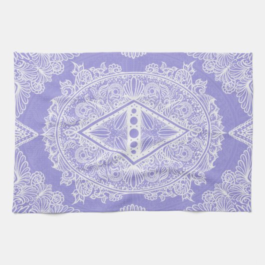 Blue Diamond Mandala Theedoek (Horizontaal)