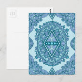 Blue Diamond Mandala | turquoise en lavendel Briefkaart (Voorkant / Achterkant)