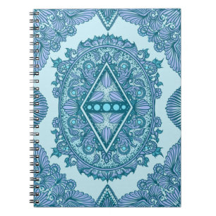 Blue Diamond Mandala    turquoise en lavendel Notitieboek