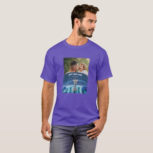 Blue Diamond Metallic King Chess Vaderdag  T-shirt (Voorkant volledig)