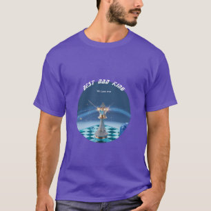 Blue Diamond Metallic King Chess Vaderdag  T-shirt
