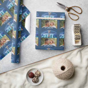 Blue Diamond Metallic King Schaak Vaderdag  Cadeaupapier