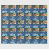 Blue Diamond Metallic King Schaak Vaderdag Cadeaupapier (Vlak)