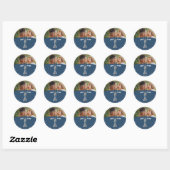 Blue Diamond Metallic King Schaak Vaderdag Ronde Sticker (Vel)