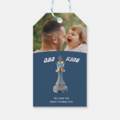 Blue Diamond Metallic Koning Schaak Vaderdag Cadeaulabel (Achterkant)