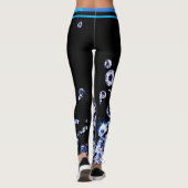 Blue Diamond Modern Trendy Mode Zwart Chic Leggings (Achterkant)