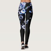 Blue Diamond Modern Trendy Mode Zwarte Sjabloon Leggings (Achterkant)