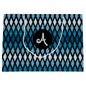 Blue Diamond Ombre Monogram Groot Cadeauzakje (Voorkant)