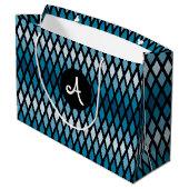 Blue Diamond Ombre Monogram Groot Cadeauzakje (Achterkant Gekanteld)