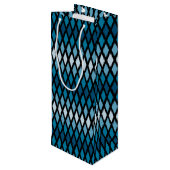 Blue Diamond Ombre Monogram Wijn Cadeautas (Achterkant Gekanteld)