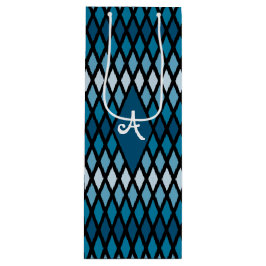 Blue Diamond Ombre Monogram Wijn Cadeautas