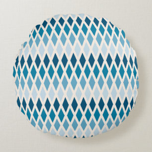 Blue Diamond Ombre Rond Kussen