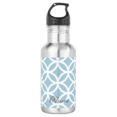 Blue Diamond Pattern - Aangepast Waterfles (Voorkant)