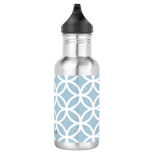 Blue Diamond Pattern - Aangepast Waterfles (Rechts)